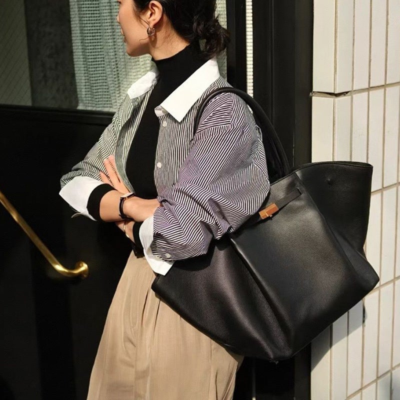 Niche Tote Bag New Wings Bag Genuine Leather Shoulder Handbag All-Match Large Capacity Women'S Bag - Image 4