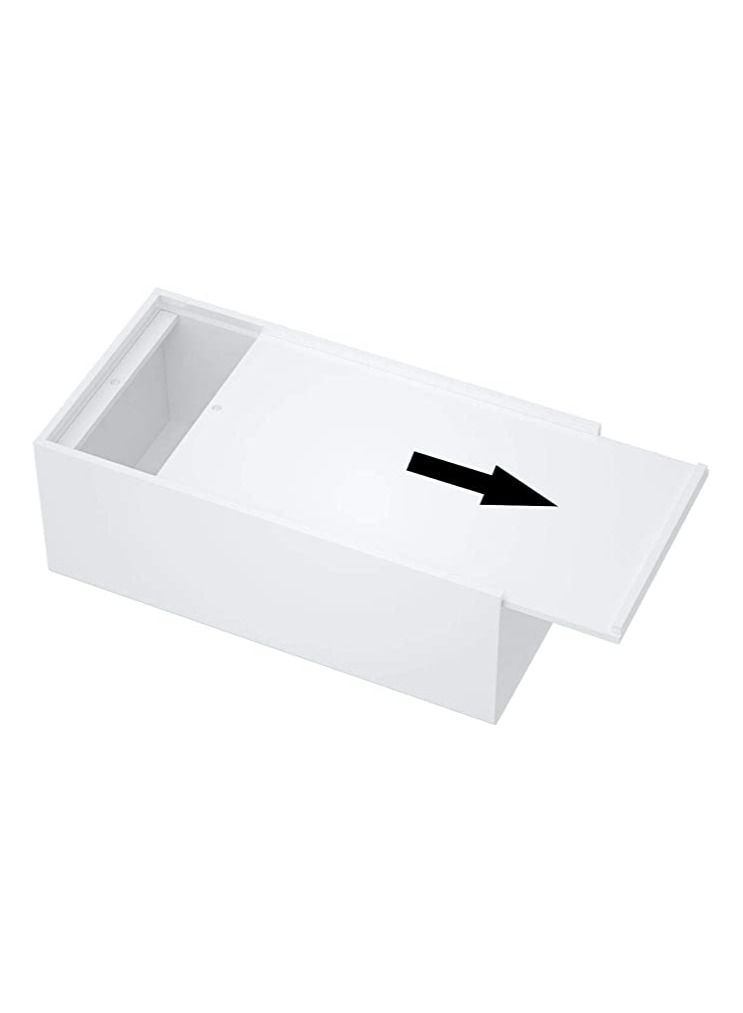 LAMSIT IBDAA Acrylic Tissue Box Holder Case Storage Case Mirror Box Napkin Holder Organizer Rectangle 25x13x9 cm White - Image 5