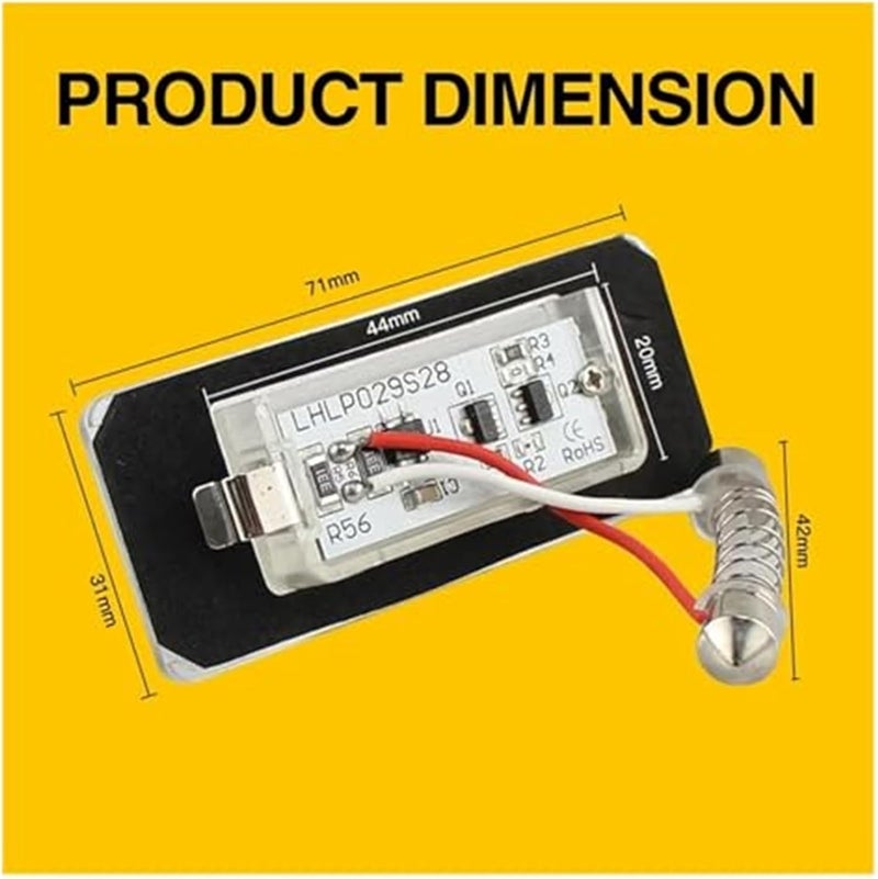 Vuzmode 2PCS White 18SMD Car License Plate Light - Image 5