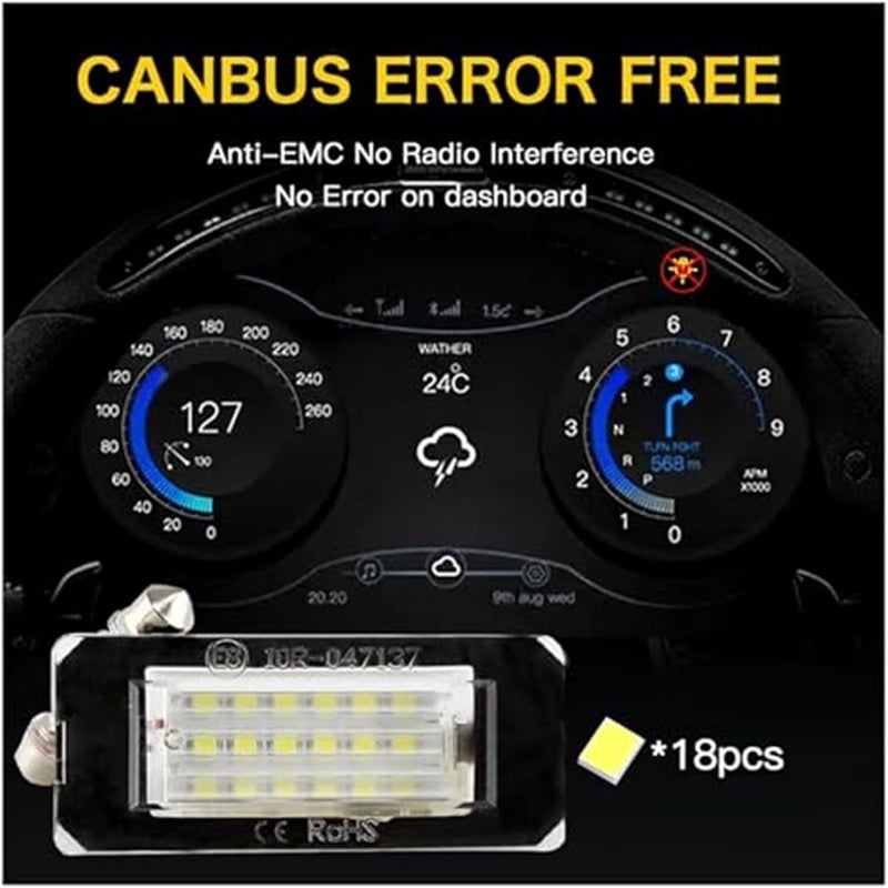 Vuzmode 2PCS White 18SMD Car License Plate Light - Image 3