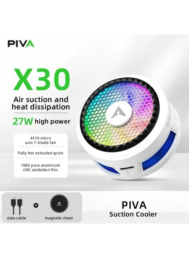 Piva X30 27W Super Power Magnetic Phone Cooler, Fast Semiconductor Cooling Fan Radiator with RGB Light, Portable Phone Cooling Case Compatible with MagSafe iPhone 15 14 13 Pro Max, Android & PUBG Gaming - Image 1