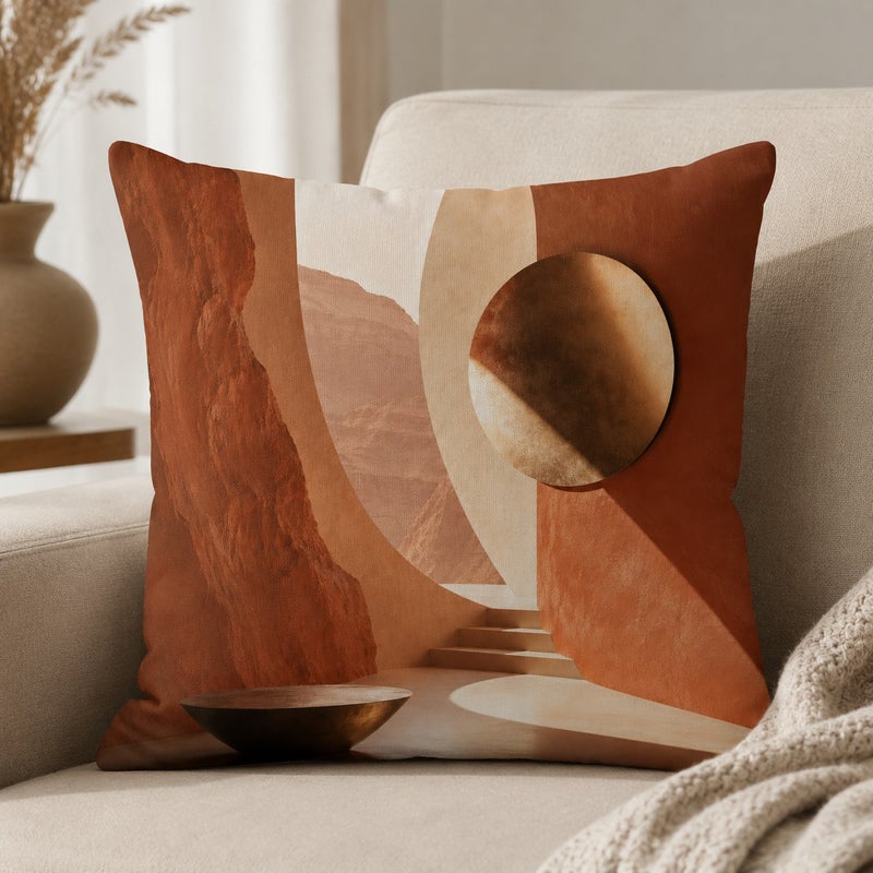 4-Piece Boho Abstract Desert Cushion Cover Set Modern Geometric Pillow Covers for Sofa Living Room Bedroom Decor - Image 3