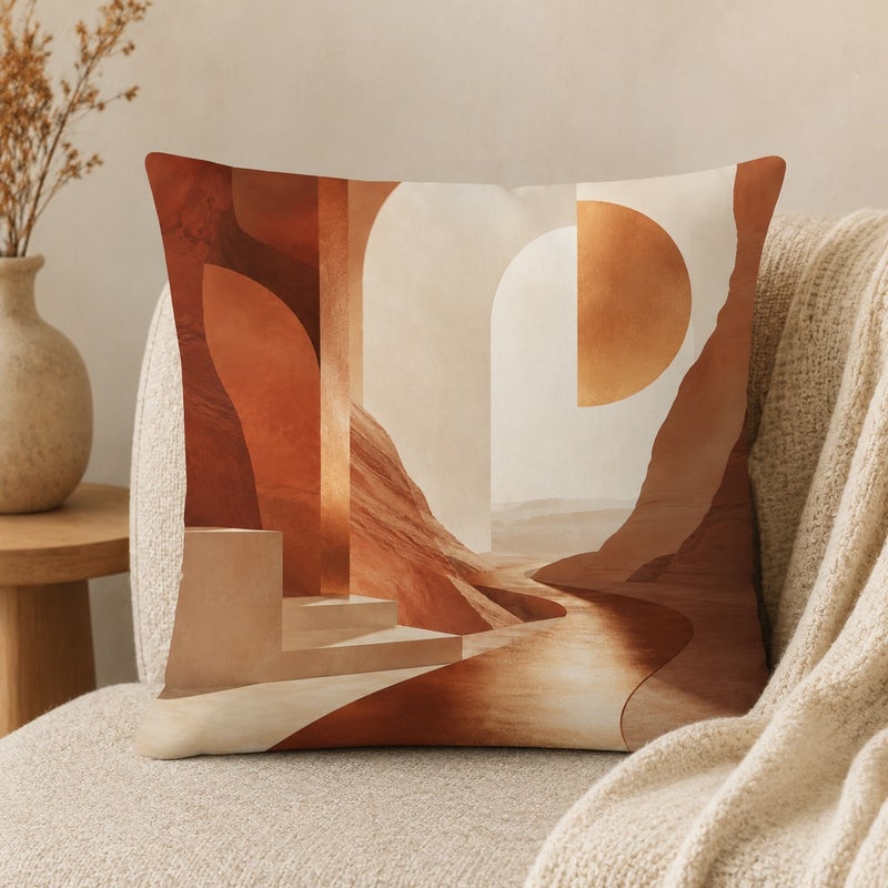 4-Piece Boho Abstract Desert Cushion Cover Set Modern Geometric Pillow Covers for Sofa Living Room Bedroom Decor - Image 5