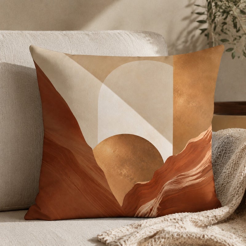 4-Piece Boho Abstract Desert Cushion Cover Set Modern Geometric Pillow Covers for Sofa Living Room Bedroom Decor - Image 4
