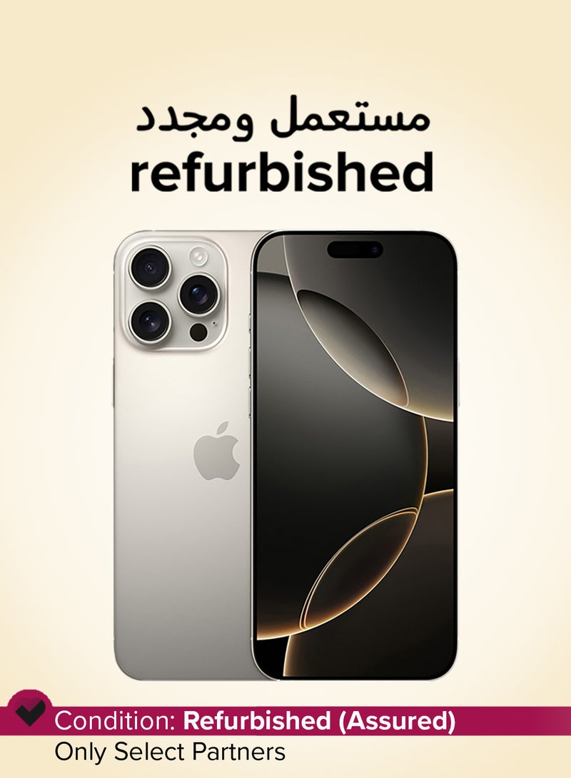 ابل  مجدد - آيفون 16 برو ماكس 256 جيجابايت تيتانيوم طبيعي 5G مع فيس تايم - النسخة الدولية - Image 1
