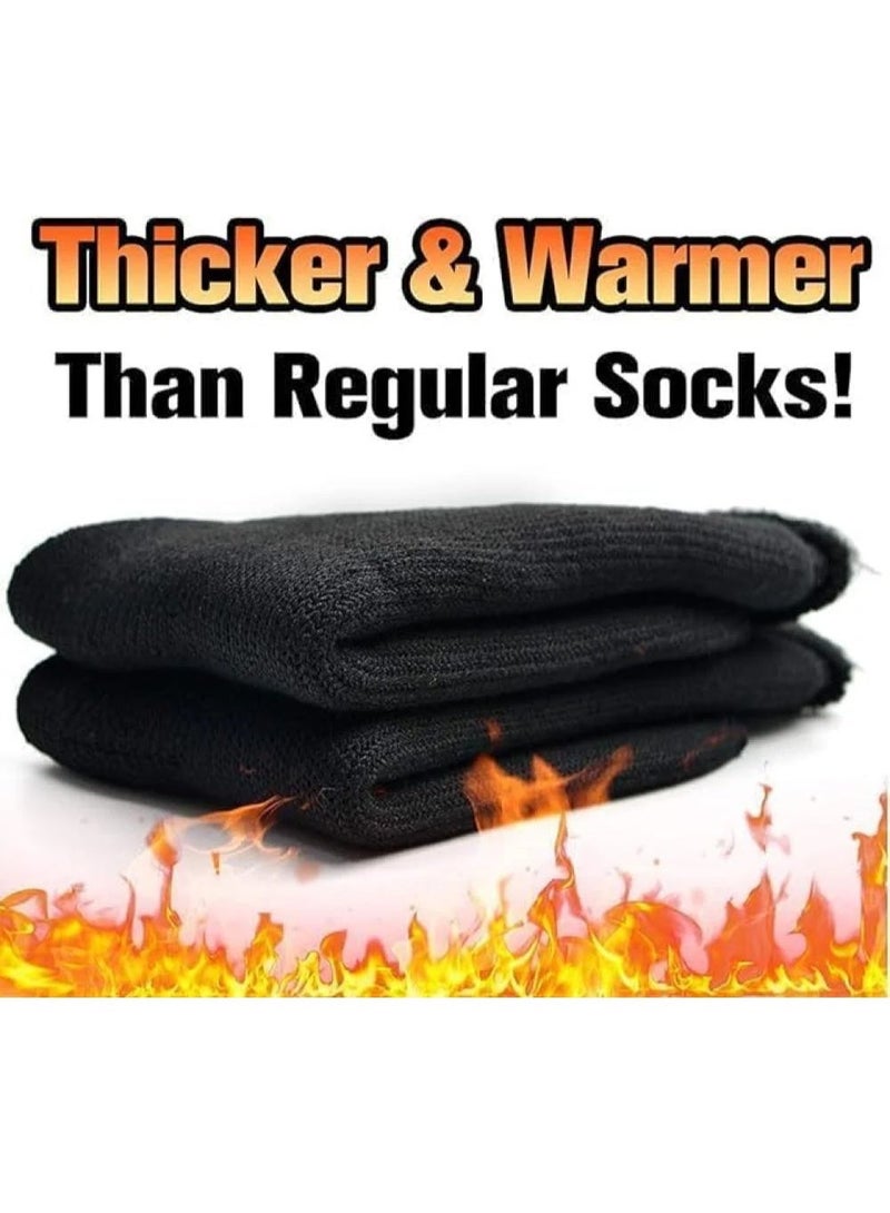 تكنال جوارب حرارية مبطنة بالصوف للجنسين سميكة ودافئة بملمس ناعم للبرد القارس - عدد 6 ازواج من الجوارب - اسود للجنسين - Image 2