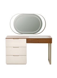 Amalfi Dresser | Dressing Table | Vanity Table | Makeup Table with Mirror, Vizon Beige 81x46x140cm - pzsku/Z7128D54E322DF34AC258Z/45/_/1715495230/c85a3079-3600-47ac-86fb-bb5aa708084a