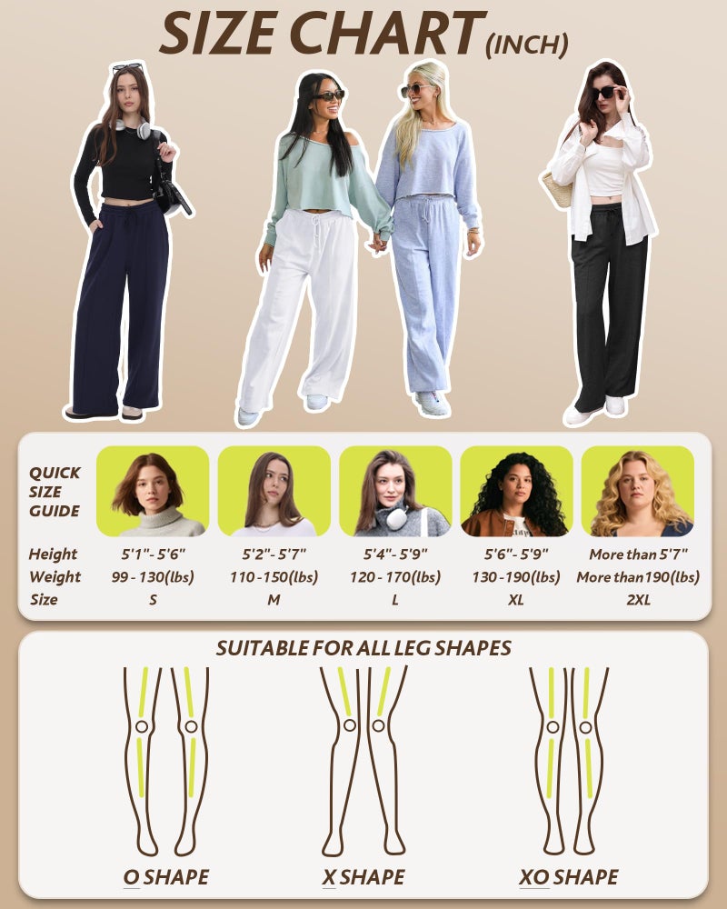 CAMPSNAIL Wide Leg Sweatpants Women - Baggy High Waisted Straight Leg Loose Sweat Pants with Chic Seams Drawstring Pockets - Image 5