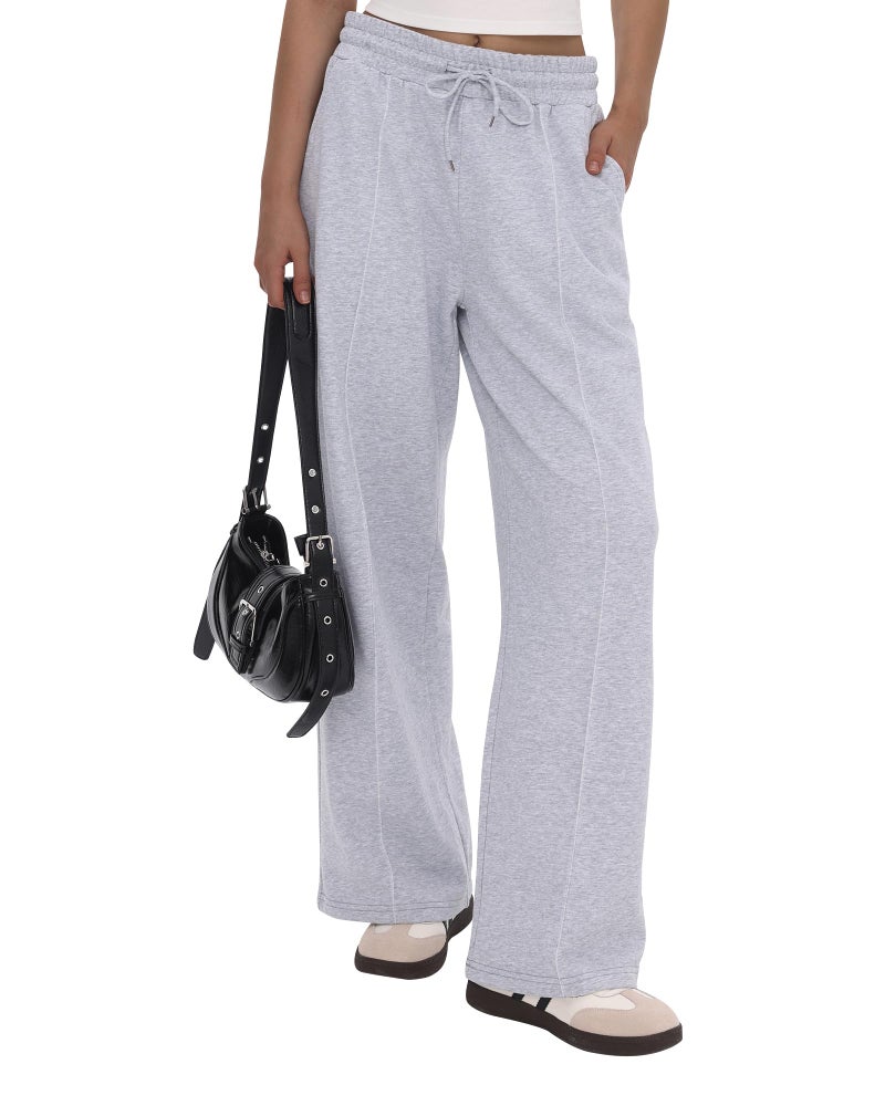 CAMPSNAIL Wide Leg Sweatpants Women - Baggy High Waisted Straight Leg Loose Sweat Pants with Chic Seams Drawstring Pockets - Image 1