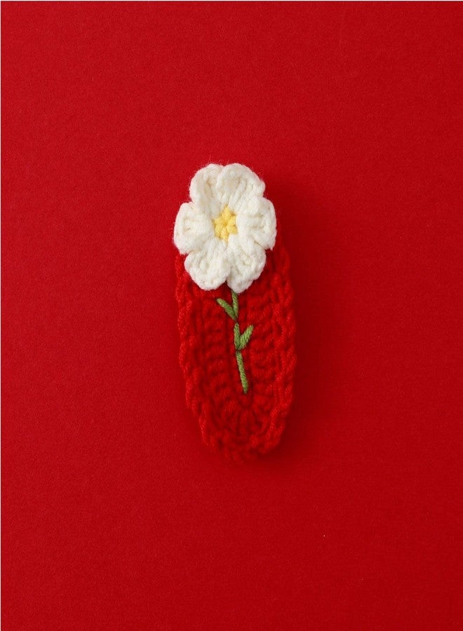 HIPIHOM Crochet knitted Hair Clips for Girls Birthday Gifts Hair Accessories Barrettes Strong Hold Jaw Clip for Thick Thin Hair Makeup Application (Little Flower) - Image 4