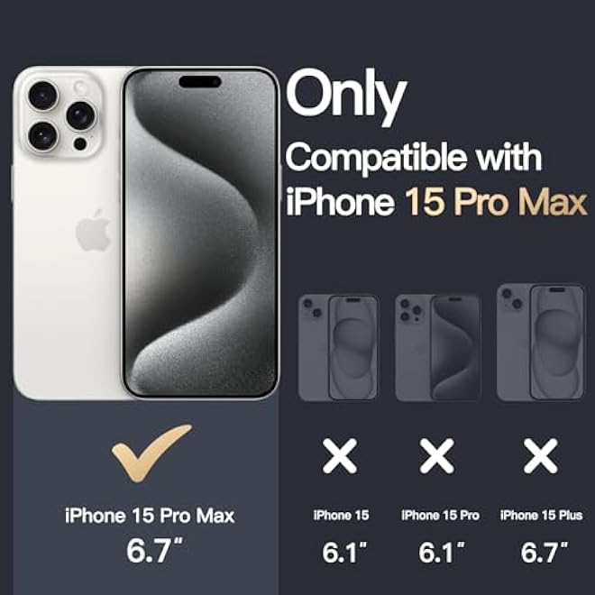Jetech غطاء JETech لهاتف iPhone 15 Pro Max 67 إنش غير مصفر مضاد للصدمات غطاء واقي ضد الخدوش شفاف خلفي شفاف - Image 2