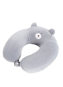 Excefore Lovely Animal Memory Foam Travel Pillow, U Shaped Neck Support Travel Pillow, Portable Washable Microfiber Cover Headrest, Suitable for Airplane, Car, Home & Office (Gray)  - Image 1