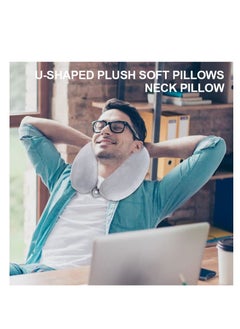 Excefore Lovely Animal Memory Foam Travel Pillow, U Shaped Neck Support Travel Pillow, Portable Washable Microfiber Cover Headrest, Suitable for Airplane, Car, Home & Office (Gray)  - Image 3