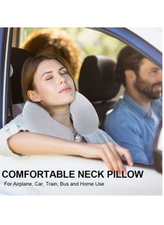 Excefore Lovely Animal Memory Foam Travel Pillow, U Shaped Neck Support Travel Pillow, Portable Washable Microfiber Cover Headrest, Suitable for Airplane, Car, Home & Office (Gray)  - Image 2