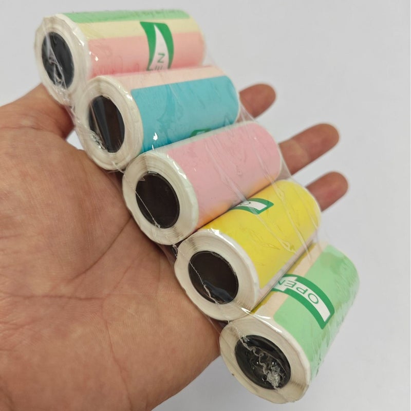 Mini Printer Thermal Paper 57*25Mm Sticker Color Paper Cash Register Receipt Paper Label Printing Paper - Image 1