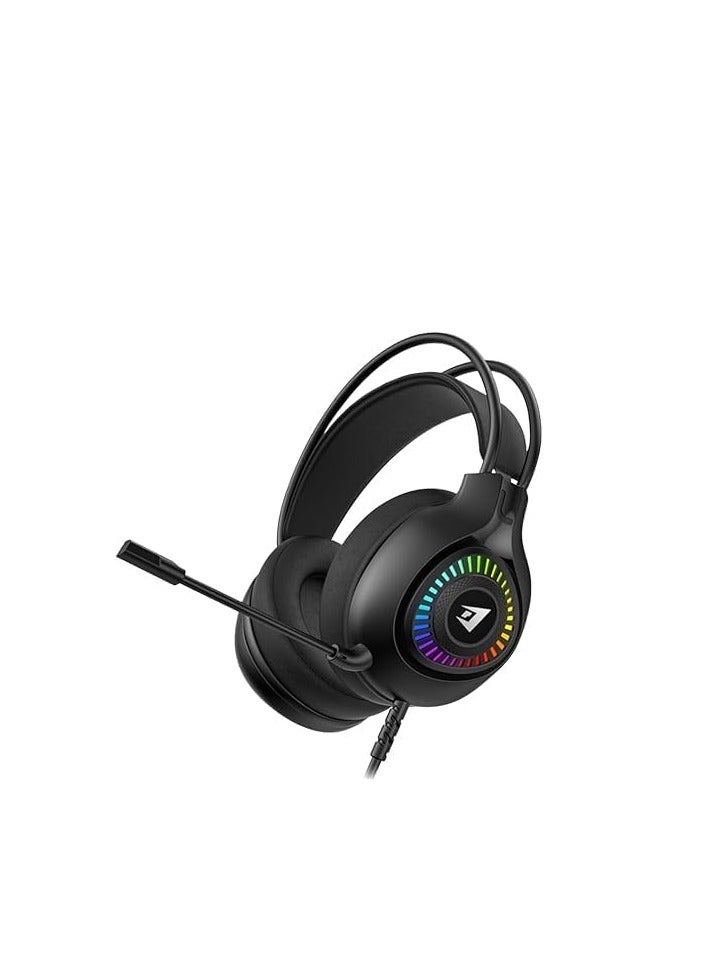 HG01 Professional Headset with Multi-Color RGB Lighting, 3.5mm Surround Sound and Noise-Canceling Microphone, for PlayStation 4/5/Mac/PC  - Image 1