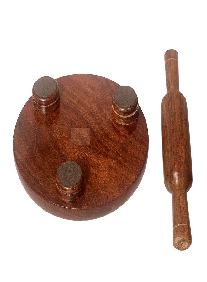 Damurhu Wooden Chakla Belan Roti Maker Rolling Pin Board Set (-12 Inch Diameter); Kitchen Utensil Belan Size -9 Inch - Image 2