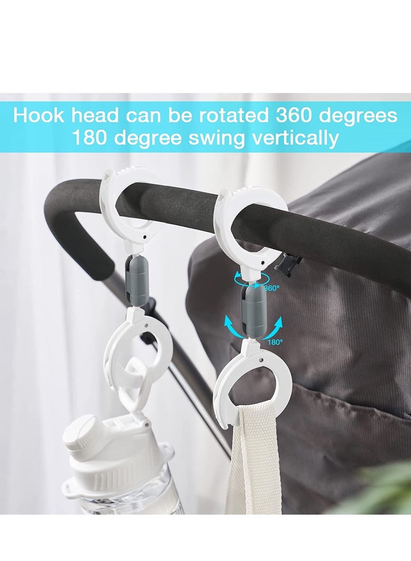 SYOSI Buggy Clips 2 Pcs Stroller Hooks Baby Bag Clips Adjustable Pram Clips for Shopping Bag Changing Bag and Handbags Pushchair Accessories Universal Fits Any Stroller - Image 4