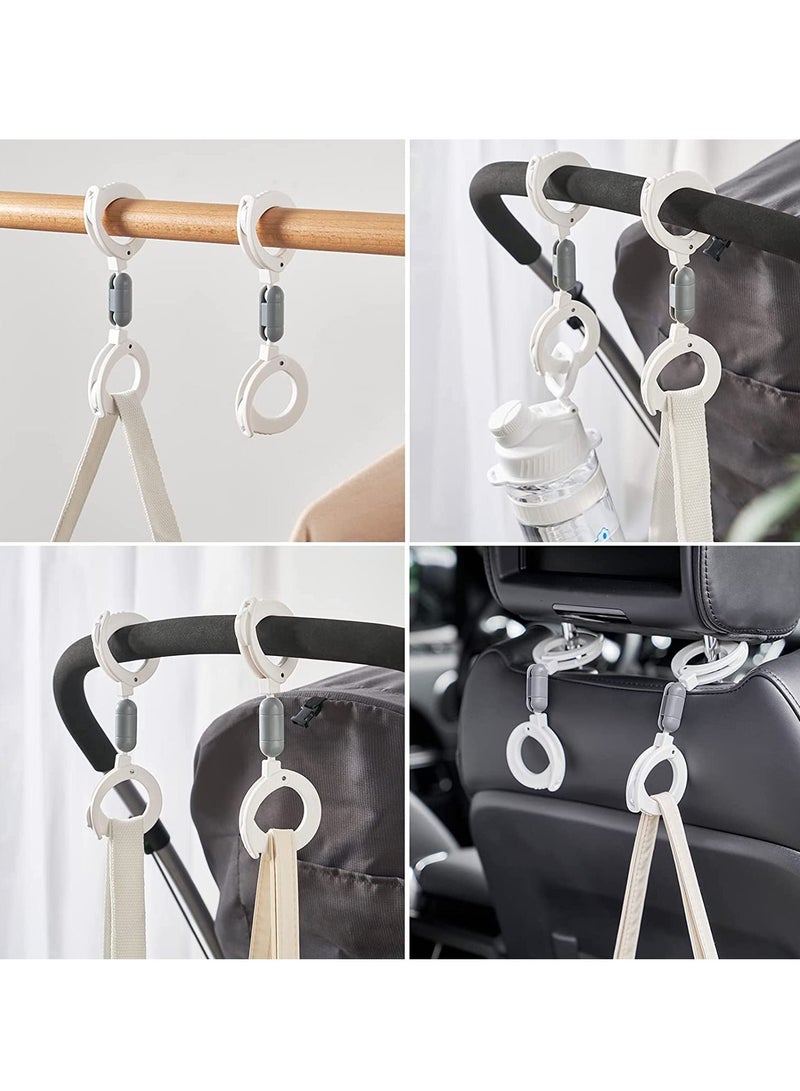 SYOSI Buggy Clips 2 Pcs Stroller Hooks Baby Bag Clips Adjustable Pram Clips for Shopping Bag Changing Bag and Handbags Pushchair Accessories Universal Fits Any Stroller - Image 5