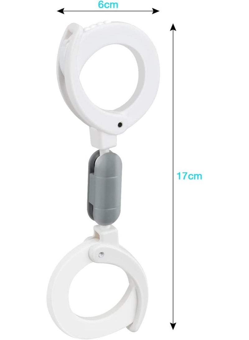 SYOSI Buggy Clips 2 Pcs Stroller Hooks Baby Bag Clips Adjustable Pram Clips for Shopping Bag Changing Bag and Handbags Pushchair Accessories Universal Fits Any Stroller - Image 2