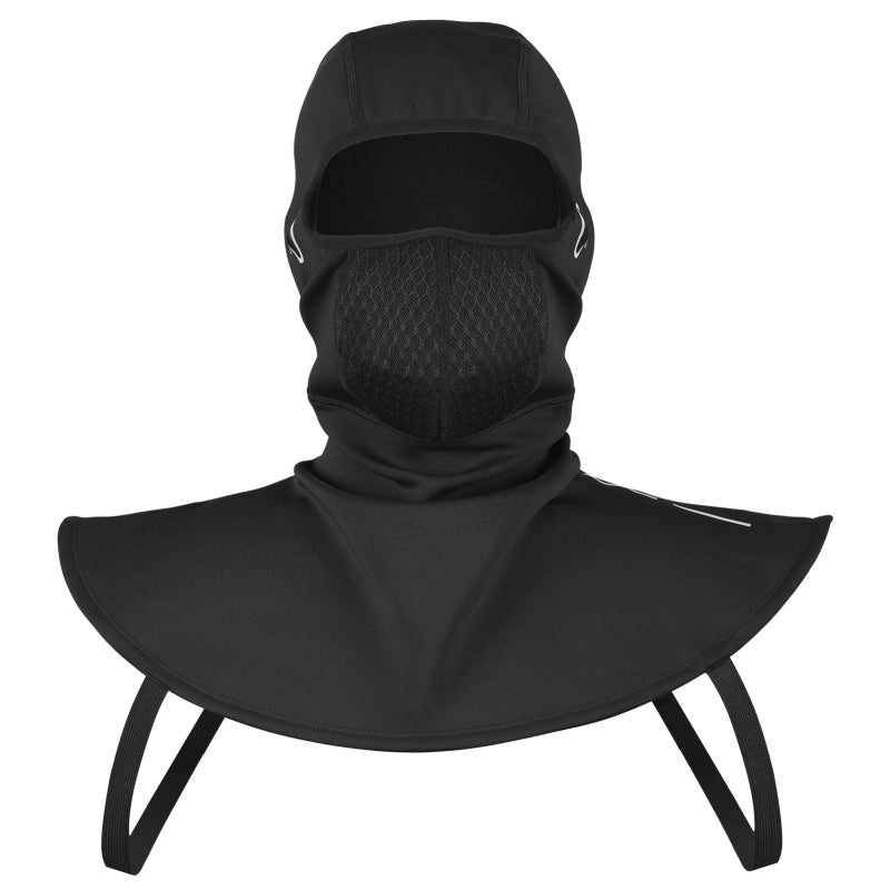 Cycling Balaclava: Thick Black Nylon Fabric, Water-Repellent Windproof - Polar Fleece Lined Warm Comfort, Mesh Nose Breathability for Cold Weather Cycling, Skiing, Glasses Wearers - Image 1