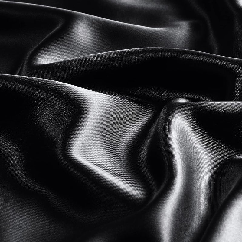 BEDELITE Satin Pillowcase with Zipper, Black King Size Pillow Cases Set of 2, Super Soft and Cooling Similar to Silk Pillow Cases, Gift for Women Men(20x36 Inches) - Image 3