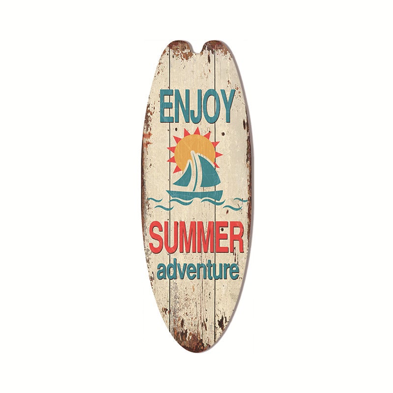 Surfboard Pendant Beach Leisure Wall Decoration Wooden Brand Hawaiian Party Supplies Scene Layout - Image 1