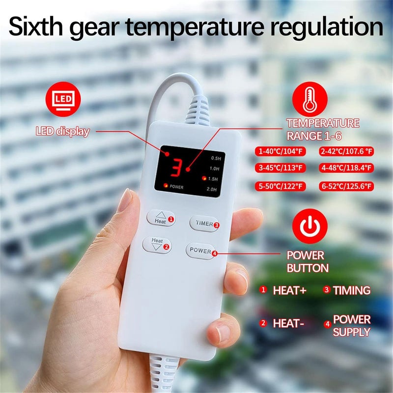 comfrt Electric Heated Blanket Throw with 6 Heating Levels, Intelligent Temperature Control Electric Blanket, Super Cozy Soft Heated Throw with Fast Heating, Home Office Use - Image 4