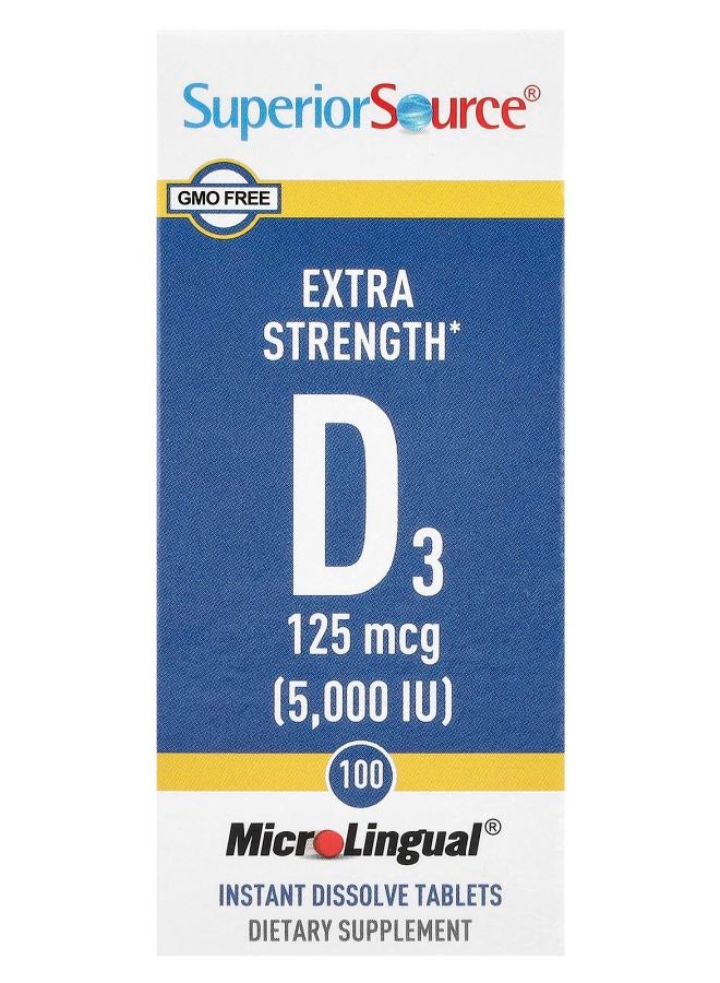 Superior Source D3 Extra Strength 125 mcg (5000 IU) 100 MicroLingual® Instant Dissolve Tablets
