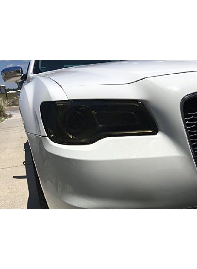 SlickMod Precut Vinyl Tint Cover for 2011-2017 Chrysler 300 Headlights (20% Dark Smoke) - Image 3
