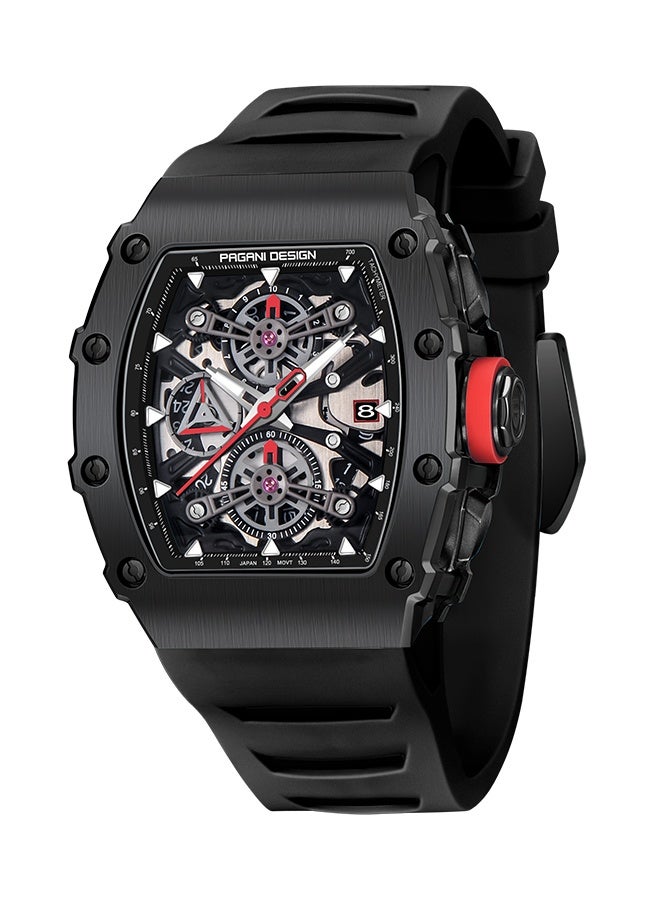 PAGANI DESIGN Quartz Watches For Men, Fashion Men's Watches, Imported Quartz Movement, High-Quality Synthetic Sapphire case, Hollow Dial With Silicone Strap, Fashion Business PD-YS011 - Image 1