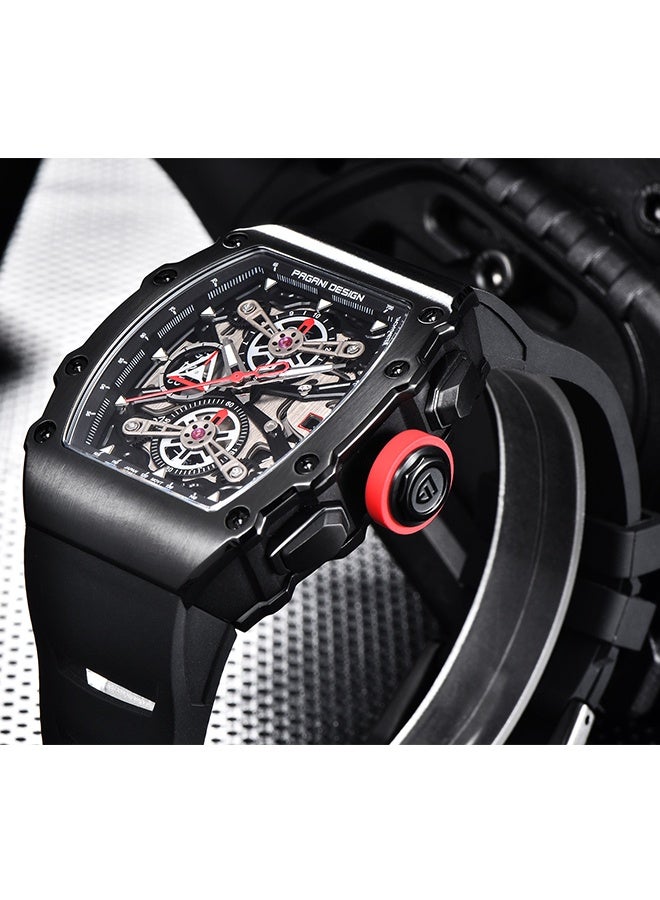 PAGANI DESIGN Quartz Watches For Men, Fashion Men's Watches, Imported Quartz Movement, High-Quality Synthetic Sapphire case, Hollow Dial With Silicone Strap, Fashion Business PD-YS011 - Image 3