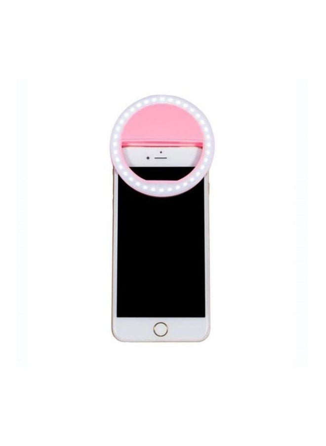 NIBEMINENT LED Ring Flash Light for Smartphone Pink/White  - Image 2