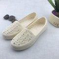 Womens Flat Sandals Summer Peep-Toe Foam Shoes 8729 White  - Image 1