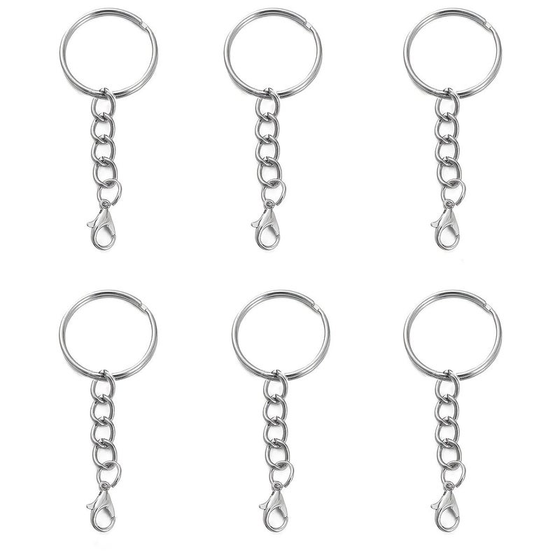 105 Lobster Claw Key Rings With Chain Iron Material Craft Supplies - Image 2