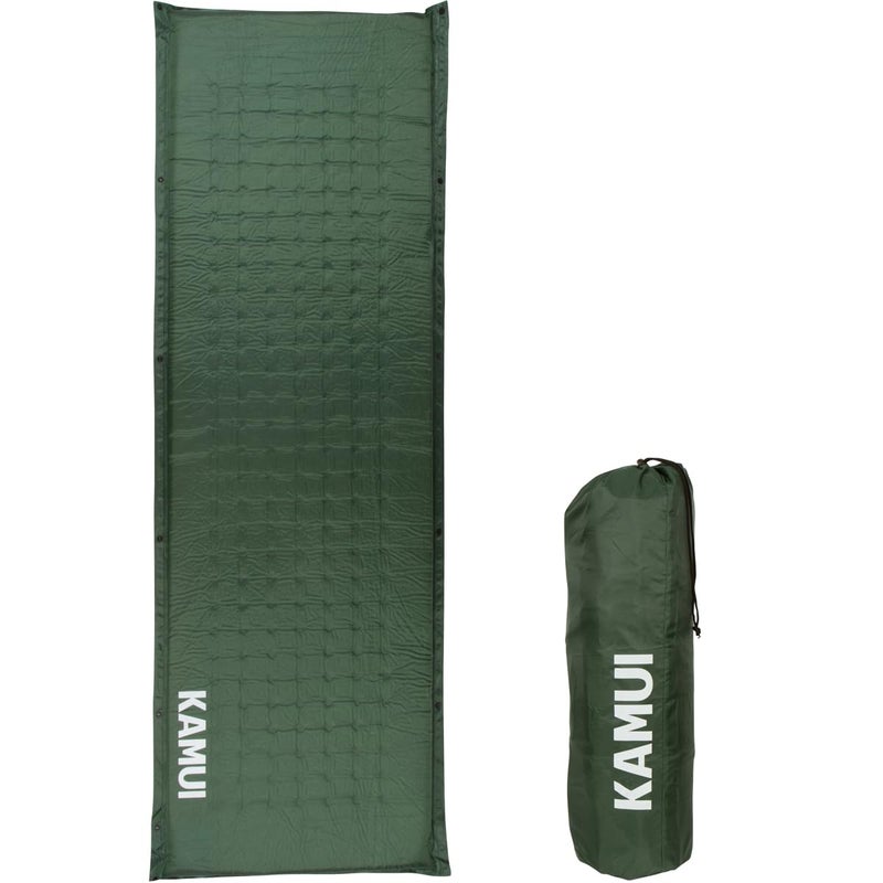 KAMUI Self Inflating Sleeping Pad 2 Inch Thick Camping Pad Connectable with Multiple Mats for Tent and Family Camping Green