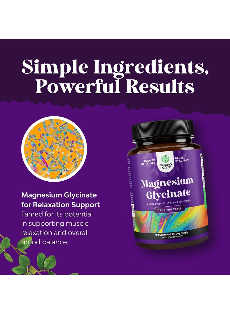 Natures Craft Magnesium Glycinate, Daily Minerals, 180 Capsules - Image 5