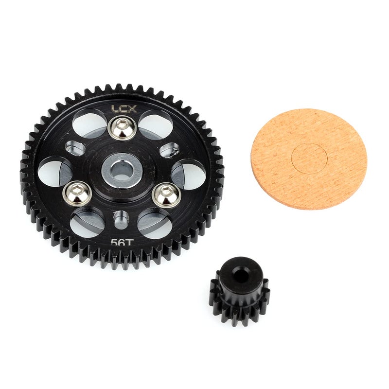 LCX Racing 110th RC Crawler Car Hardened Steel 32P 56T Spur Gear w 15T Pinion Gear for Axial SCX10 Wraith - Image 2
