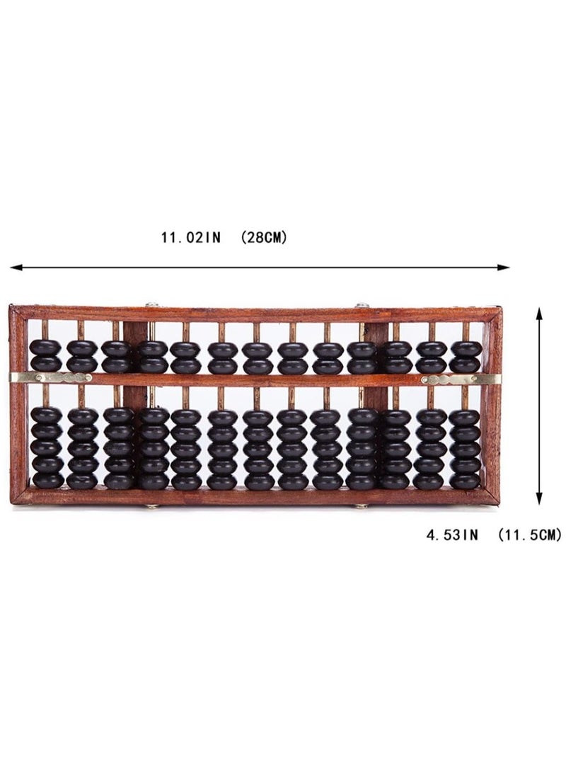 Beauenty Vintage-Style 13 Digits Rods Wooden Abacus Soroban Chinese Calculator Counting Tool 28cm - Image 3