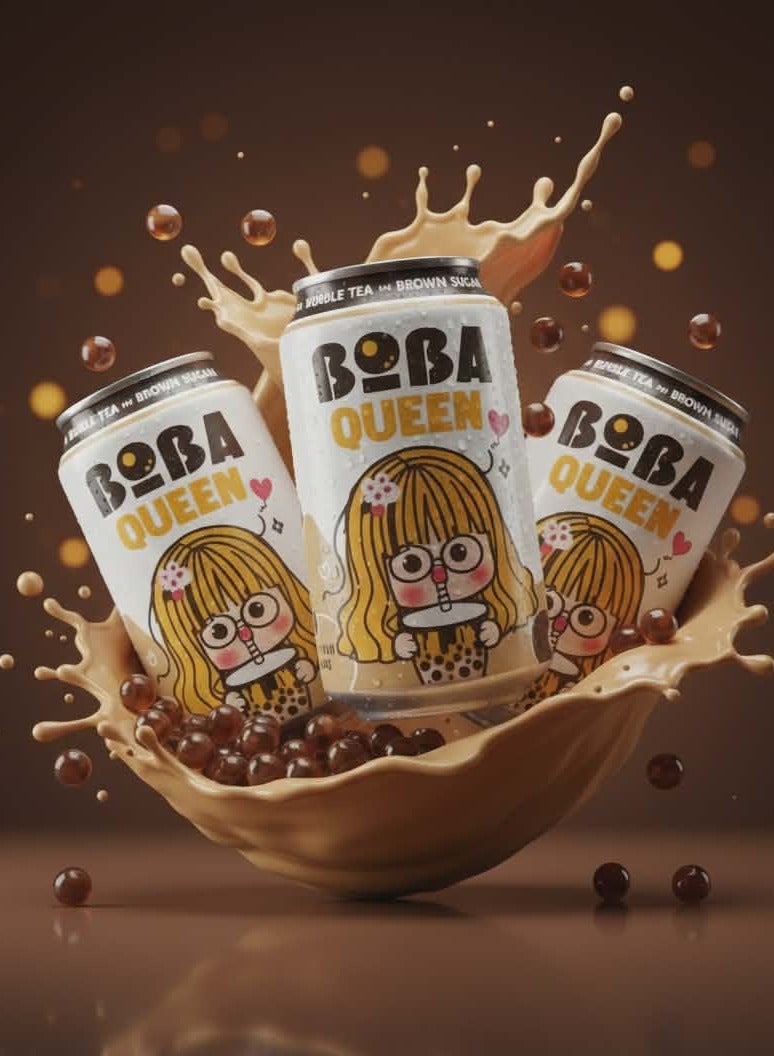 Boba Queen Brown Sugar Bubble Tea Drink, Pack of 3, 330ml - Image 2