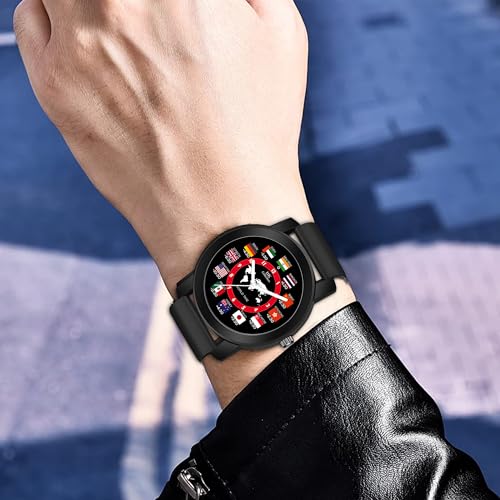 IIK COLLECTION Watches For Men Round Numerical Dial Men Watch Silicon Strap Long Battery Life Stainless Steel Bracelet Black Chain Adjustable Flexible Silicon Strap Watches For Boys. - Analogue - Image 5