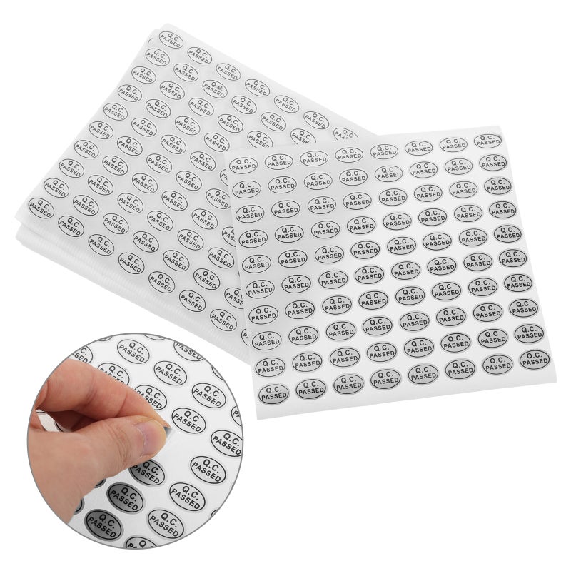 20 Sheets QC Pass Stickers: Tamper Evident QC Passed Stickers - Self-Adhesive for Quality Control Inspection Packaging and Warehouse Use - Image 1