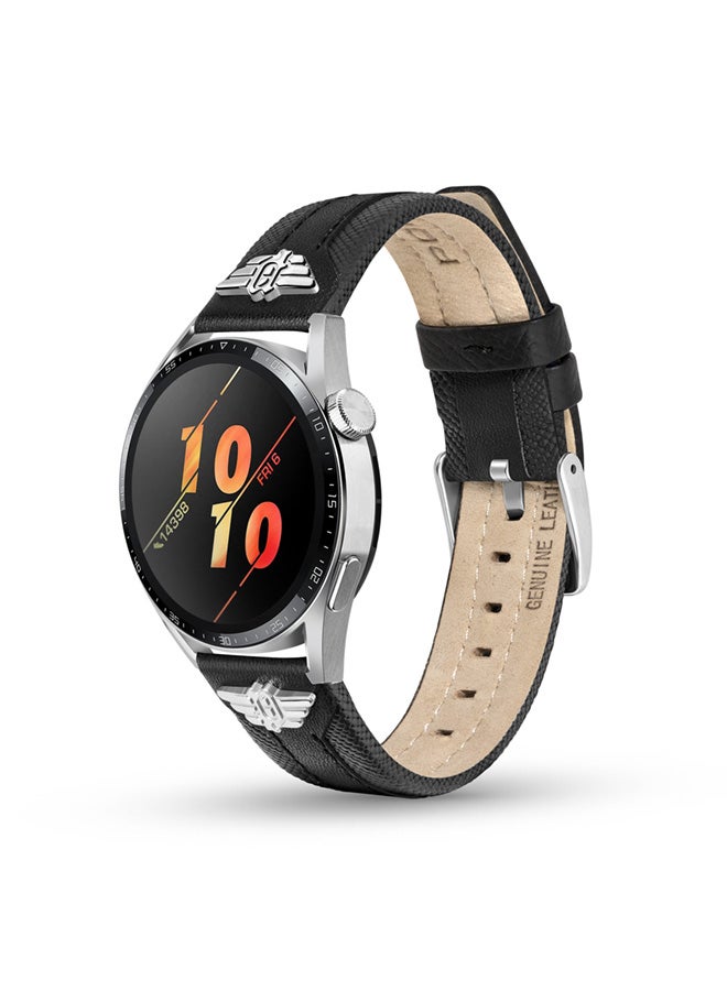 POLICE Unisex Wings Black Leather Watch Straps - Image 4