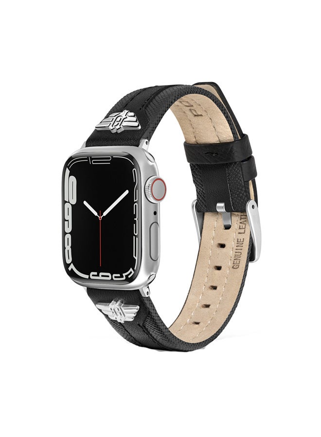 POLICE Unisex Wings Black Leather Watch Straps - Image 1