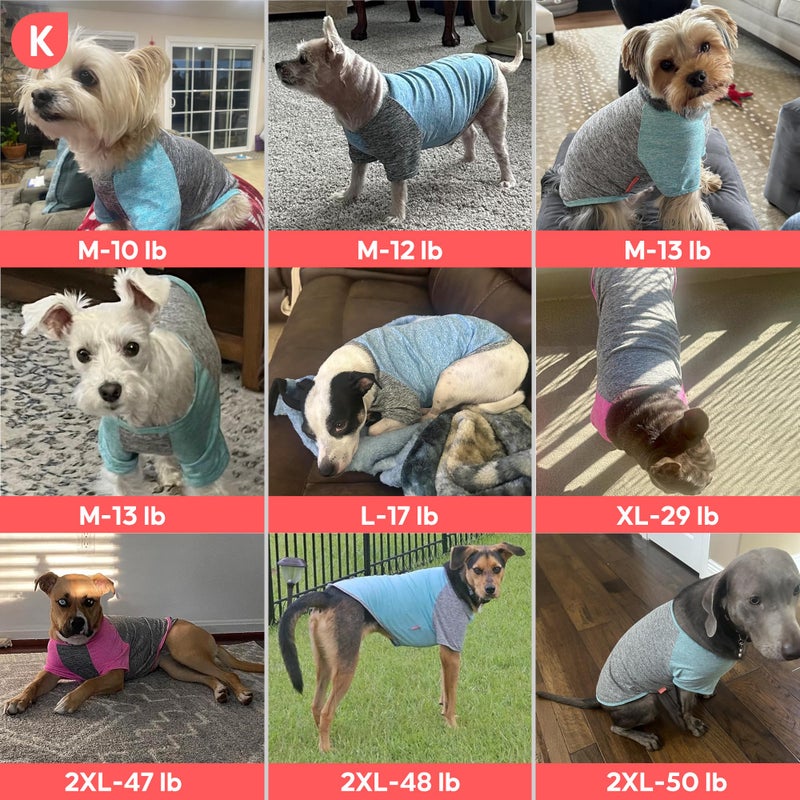 KYEESE 2Pack Dog Shirt with Sleeves, Lightweight Sun Protection Dog T Shirts for Small Dogs Boy, Breathable Pet Tank Top Reflective Dogs Clothes for Summer Outdoor Walking, Blue+Grey, L - Image 5