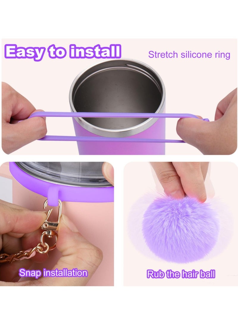 Reema Bling Cup Accessories for Stanley Cup 30oz 40oz 20oz Tumbler with Handle, including Bow Straw Topper Cover, Straw Bow Decorate, Leather Water Bottle Handle Strap, Boot,Purple - Image 5