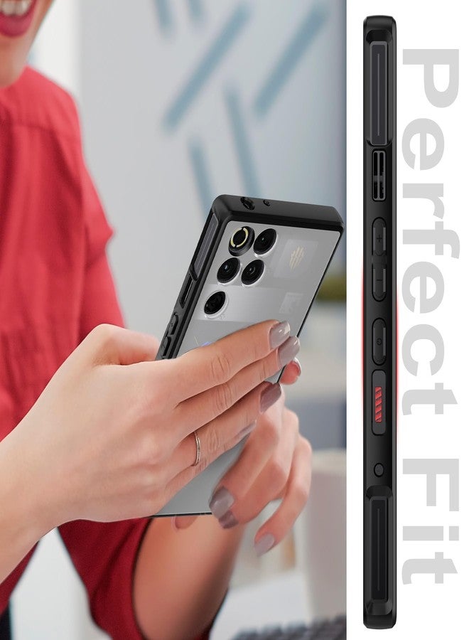 Foluu Slim Fit Case for ZTE Nubia Red Magic 11 Pro/11 Pro+, Hard PC Back & Soft TPU Bumper Protective Shockproof Scratch Resistant Case for Red Magic 11 Pro 2025 (Black) - Image 2