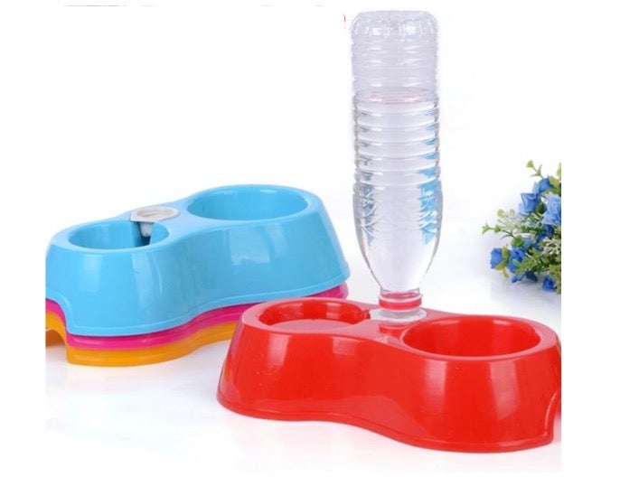 Small Plastic Bowl For Pets (Screw Cap for External Bottle) - Yellow - Image 4