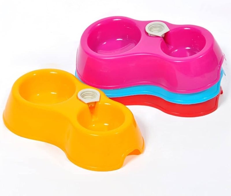 Small Plastic Bowl For Pets (Screw Cap for External Bottle) - Yellow - Image 2