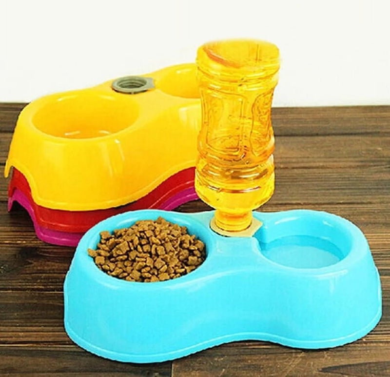 Small Plastic Bowl For Pets (Screw Cap for External Bottle) - Yellow - Image 5